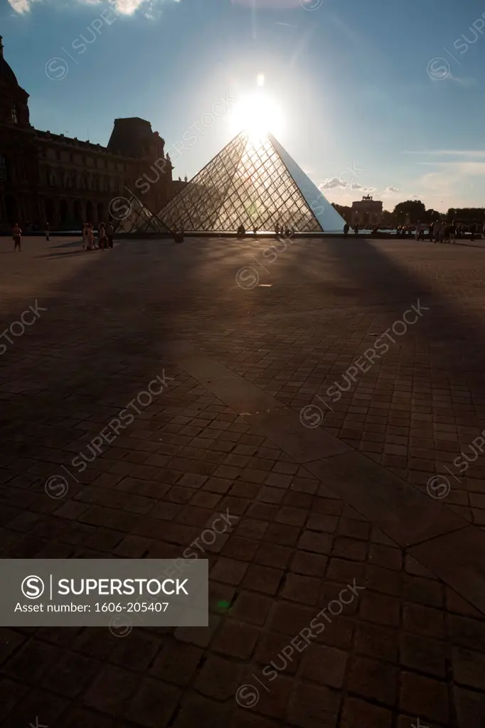 France, Paris, 1st district, Louvre Museum, Pyramid (Pey)