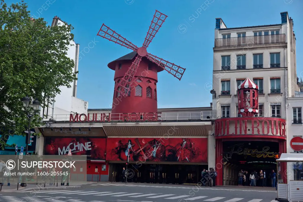 France, Paris, 9th district, Place Pigalle, Moulin Rouge
