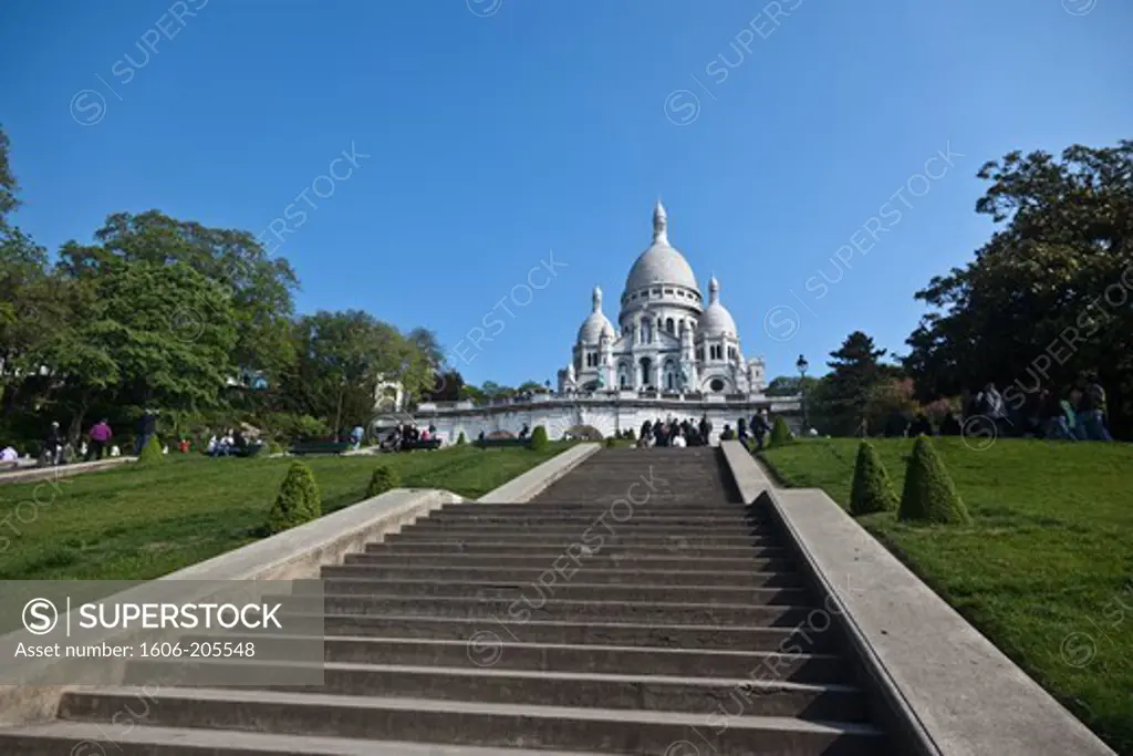 France, Paris, 18th district, Montmartre, Sacré-Cœur Basilica