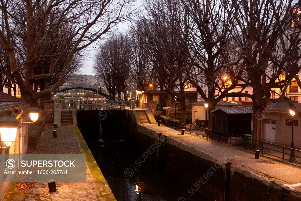 France, Paris, 11th district, Canal Saint Martin