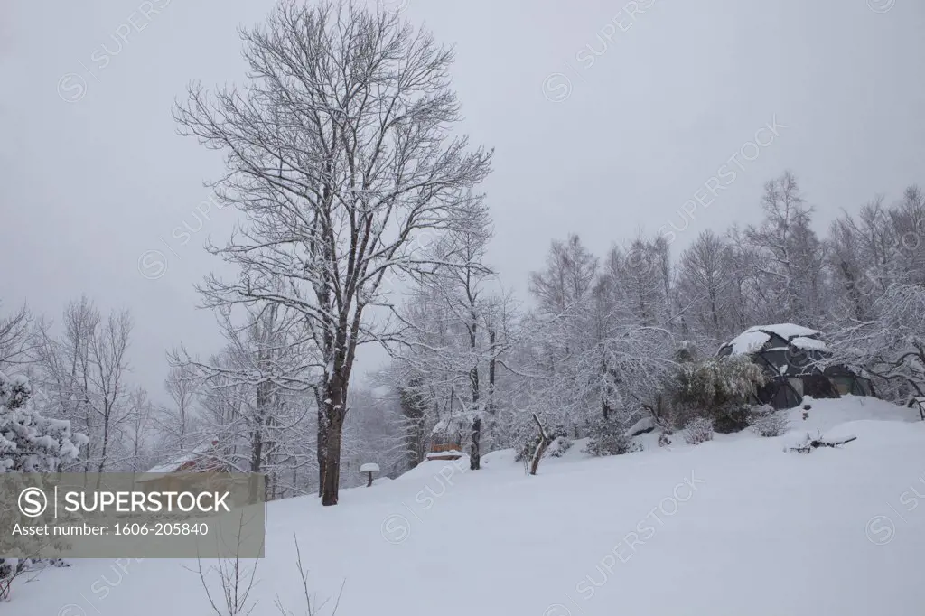 France, Ariege, snowy landscape