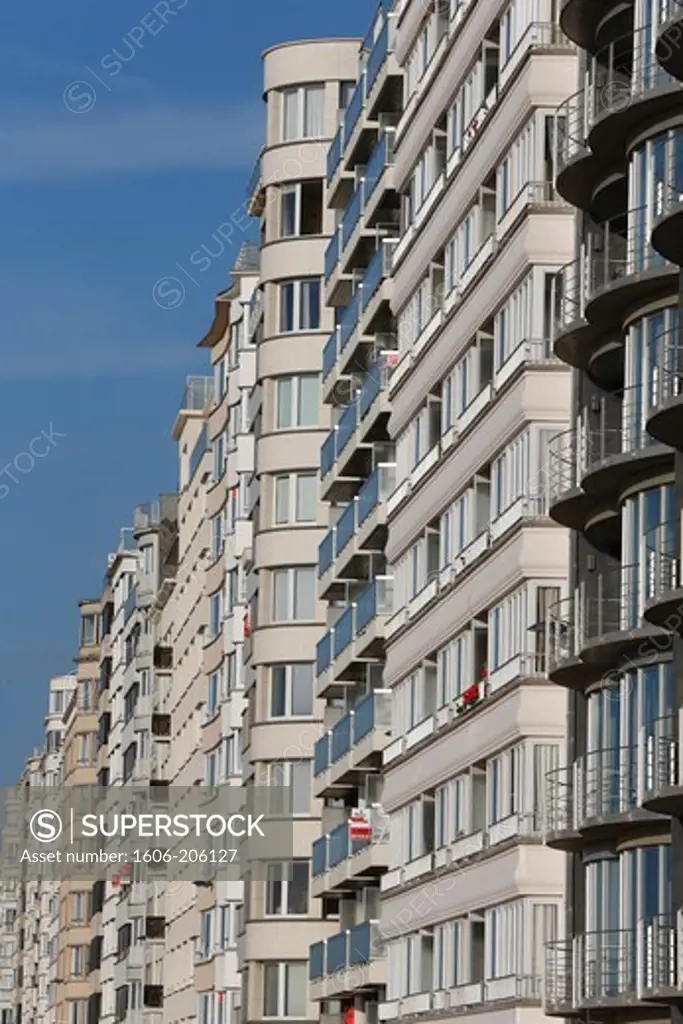 Apartment buildings. Ostend. Belgium.