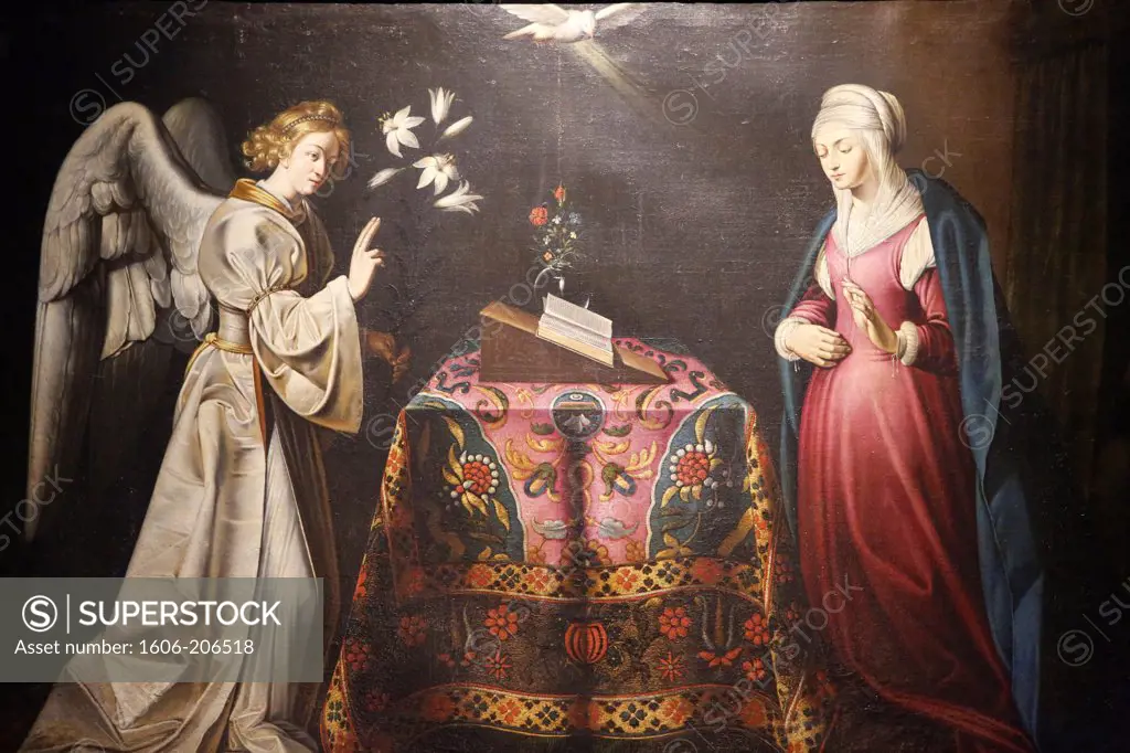 Annunciation painting in Saint Trophime cathedral, Arles. France.