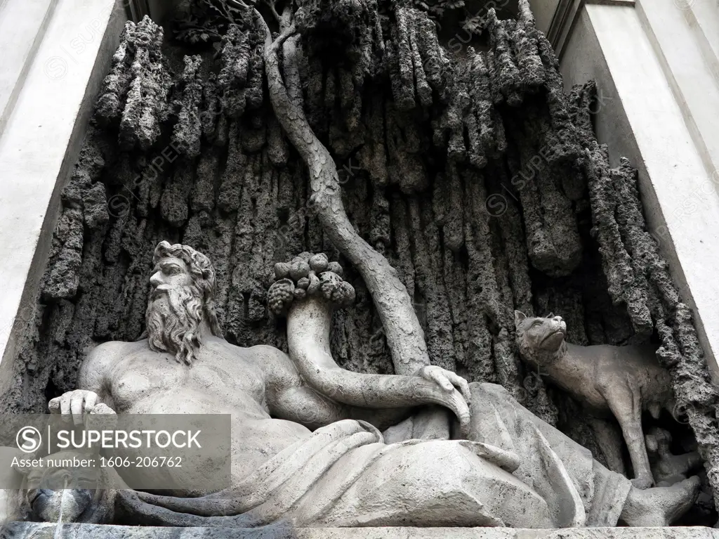 Italy. Rome. Close up of a fountain Quattro Fontane.