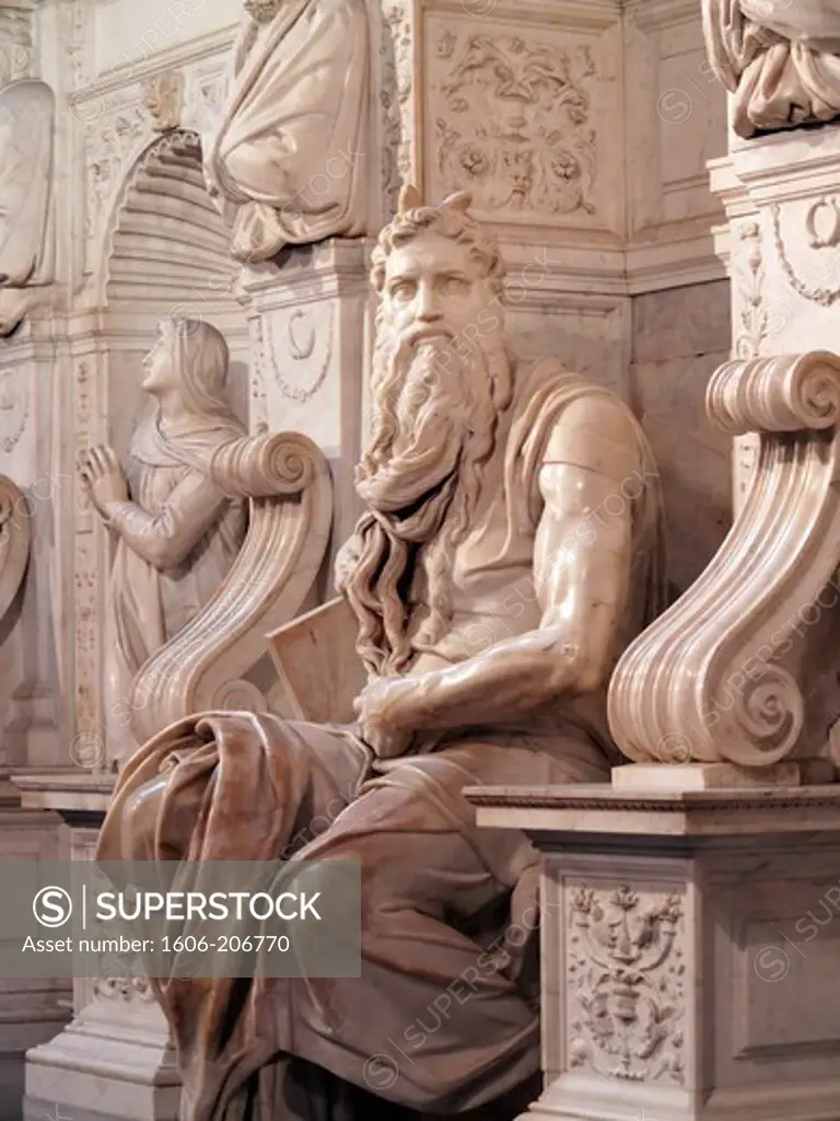 Italy. Rome. Basilica of St. Peter in Vincoli. Sculpture ""The Moses"" by Michelangelo.