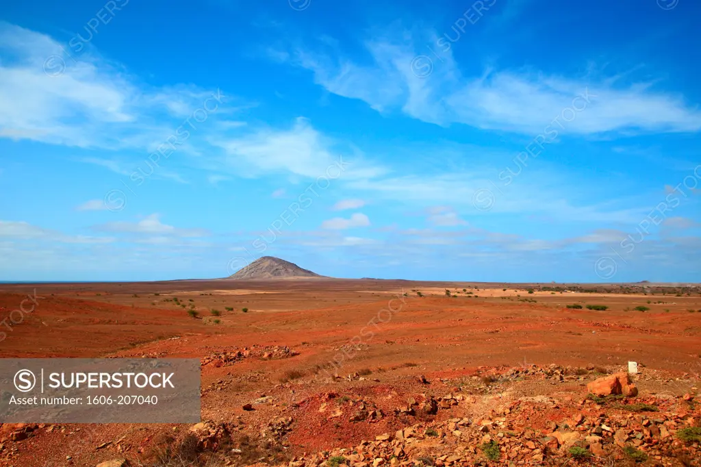 Western Africa,Republic of Cape Verde. Sal Island. Volcano on the horizon.