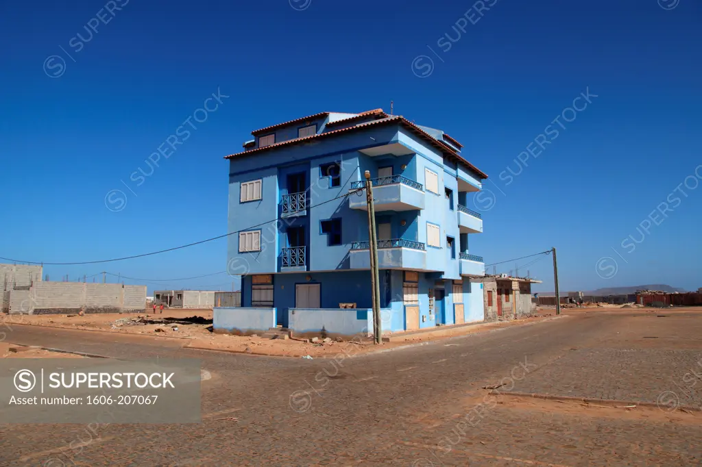 Western Africa,Republic of Cape Verde, Sal island. Santa Maria. Isolated building.