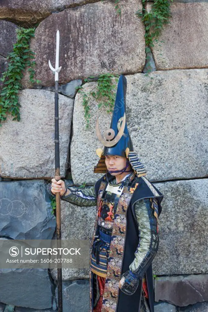 Japan,Honshu,Aichi,Nagoya,Nagoya Castle,Castle Guard in Traditional Armour
