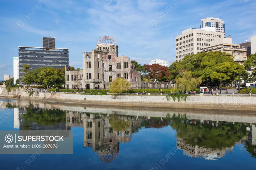 Japan,Kyushu,Hiroshima,Peace Memorial Park,A-Bomb Dome and Motoyasugawa River