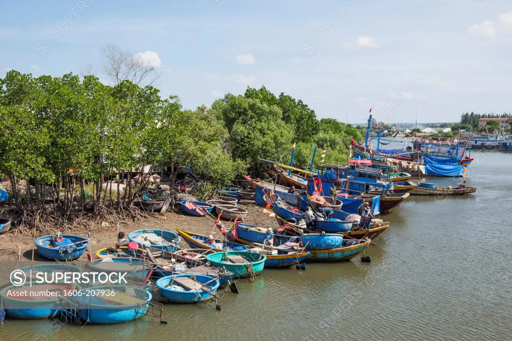 Vietnam,Mui Ne,Fishing Boat Harbour at Phan Thiet