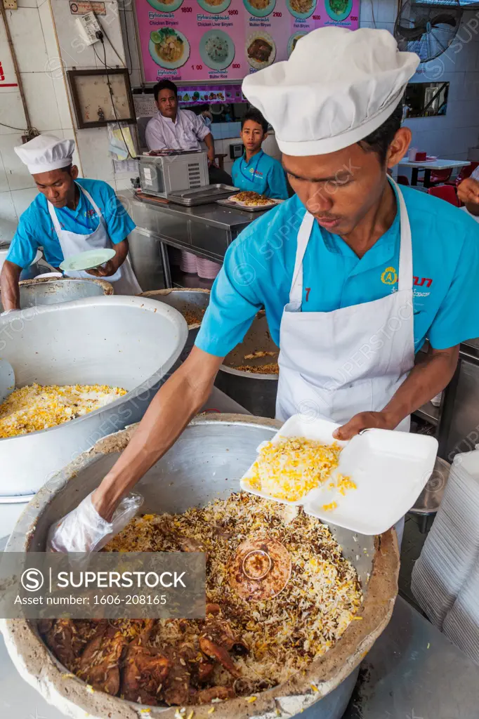 Myanmar,Yangon,Fast Food Restaurant,Chef Cooking Chicken Biriyani