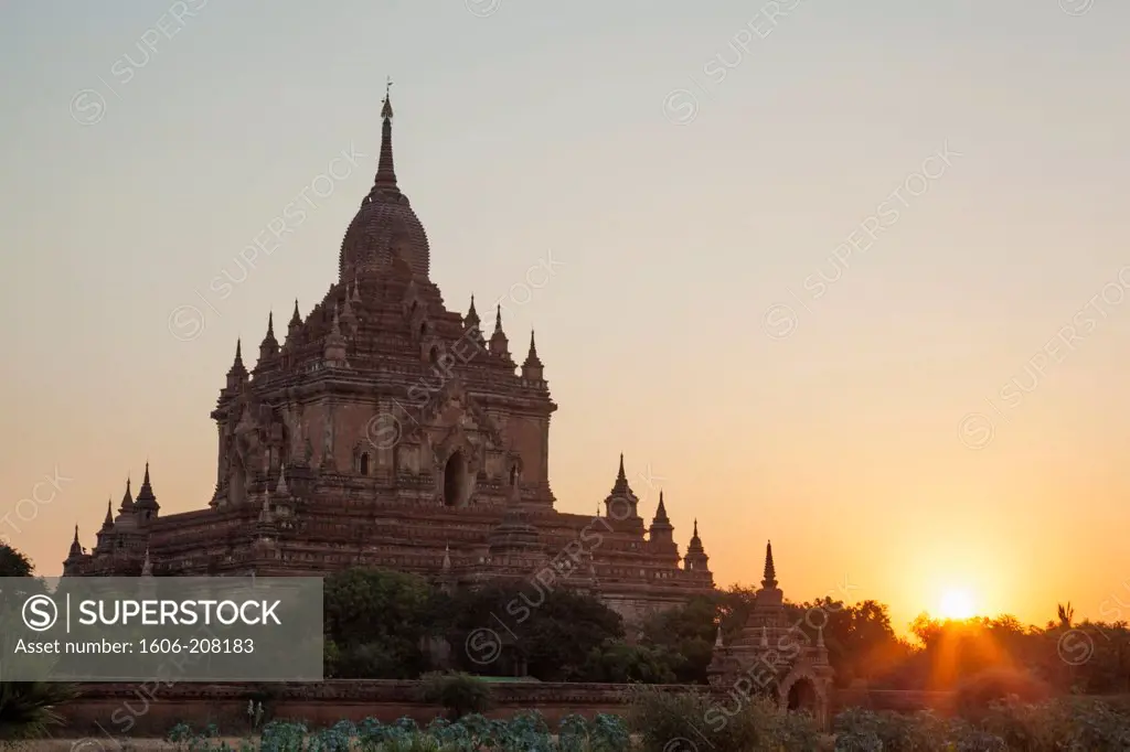 Myanmar,Bagan,Htilominlo Temple at Sunrise