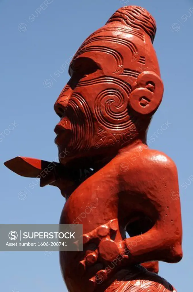 NEW ZEALAND North Island Wellington a red statue of a maori warrior