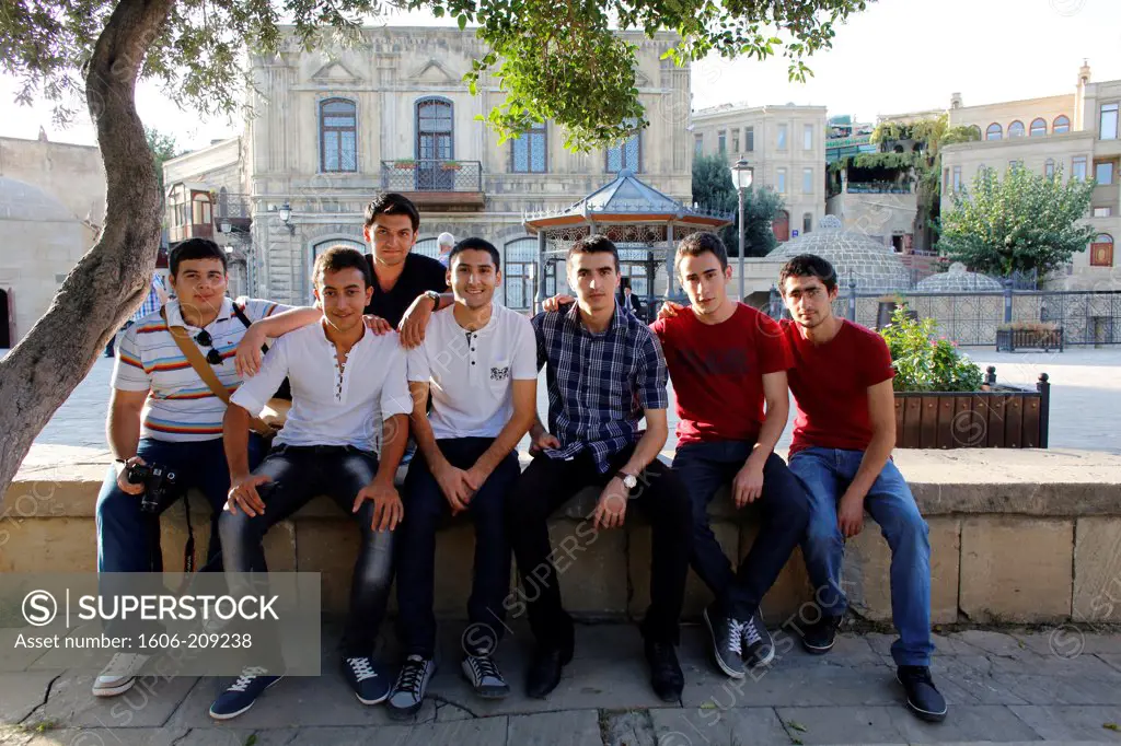 Young Azeris in Baku old City Azerbaijan.