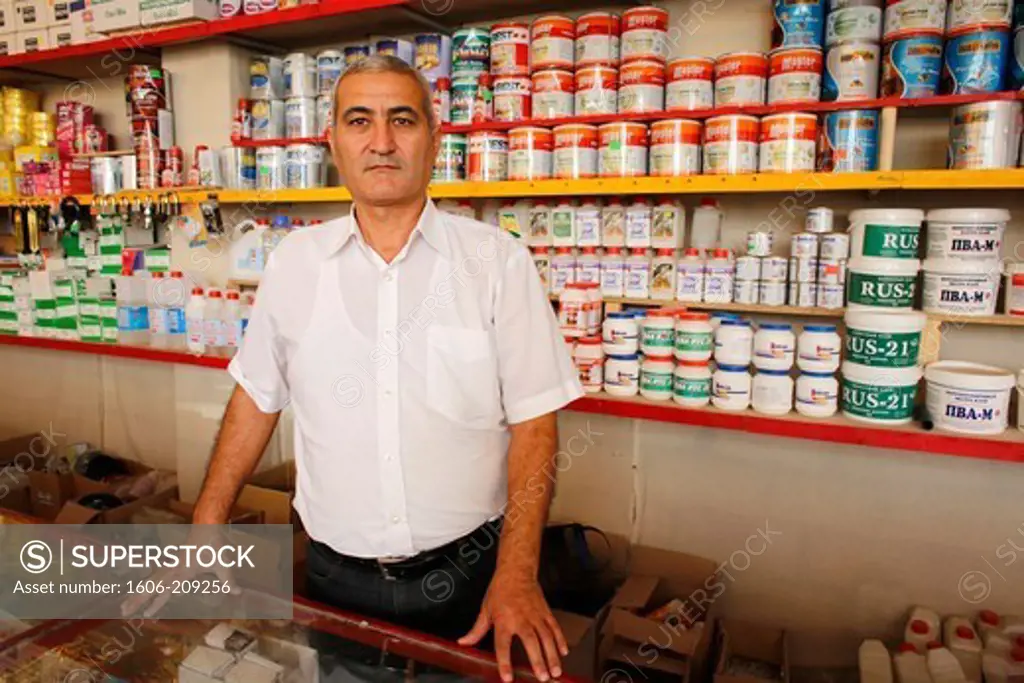 Musa Muberremov owns and runs a hardware shop financed with a US$5,000 loan from FINDEV Finance for Development (first loan, 18 months reimbursement). Azerbaijan.
