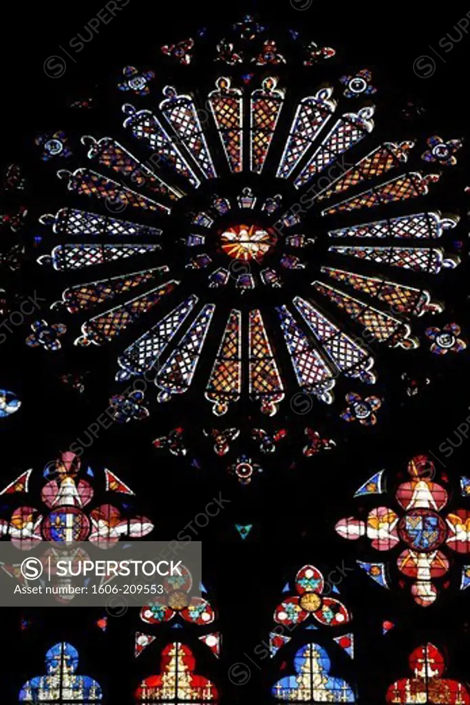 Rose Window. Bourges Cathedral. Bourges. France.
