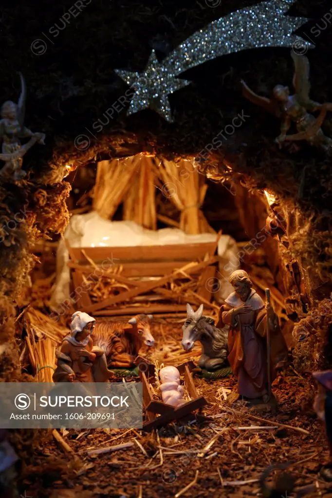 Christmas crib. The nativity. Rome. Italy.