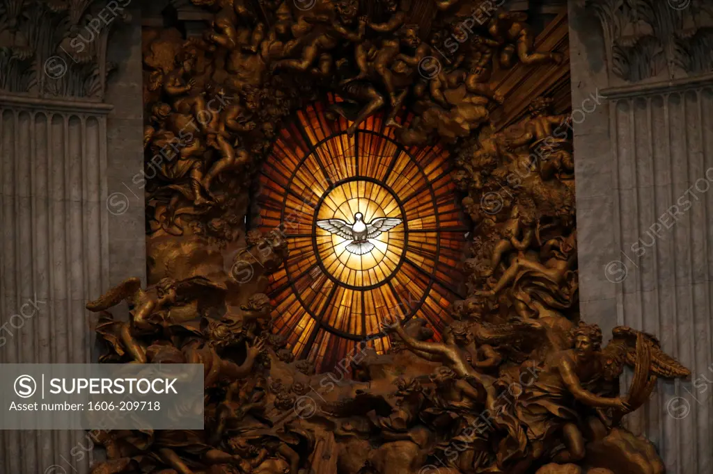 The Holy spirit. Interior of St. Peter's Basilica. Rome. Italy.