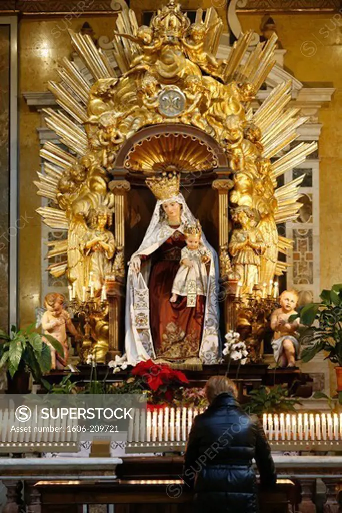 Virgin Mary and child. Our Lady of Mount Carmel. Santa Maria in Traspontina church. Rome. Italy.