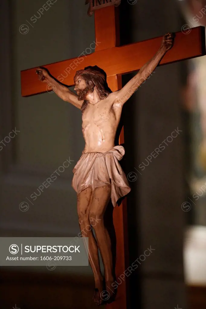 Jésus on the cross. Saint Anthony of Padua church. Rome. Italy.