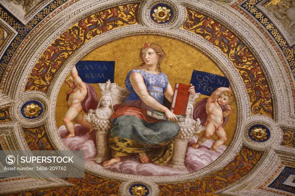 Allegory of knowledge. Room of the Segnatura. Vatican Museum. Rome. Italy.