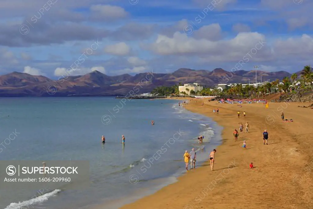 Spain, Canary Islands, Lanzarote Island, Puerto del Carmen City, Blanca Beach