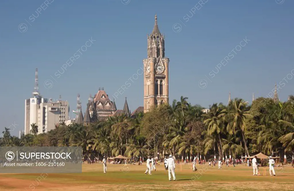 India, Maharastra State, Mumbay City, Colaba District, Down town Skyline, University Clock Tower