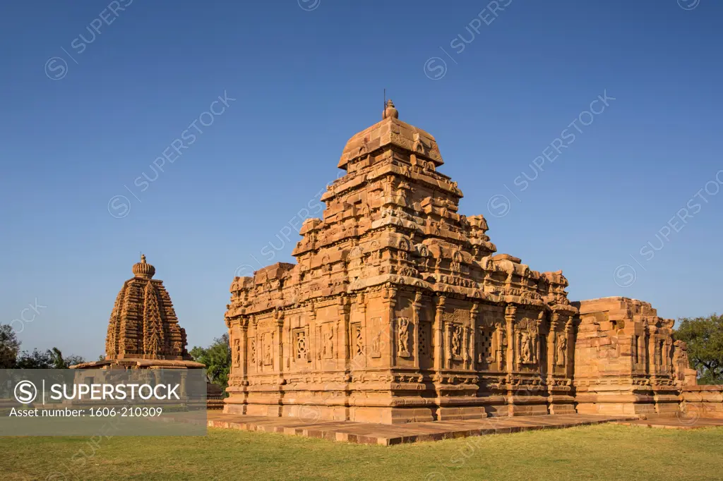 India, Karnataka State, Badami, Pattadakal City, (W.H.), Virupaksha Temple