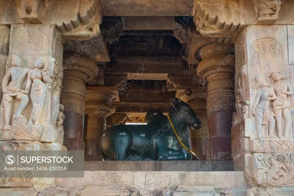 India, Karnataka State, Pattadakal City, (W.H.),Nandi, Virupaksha Temple