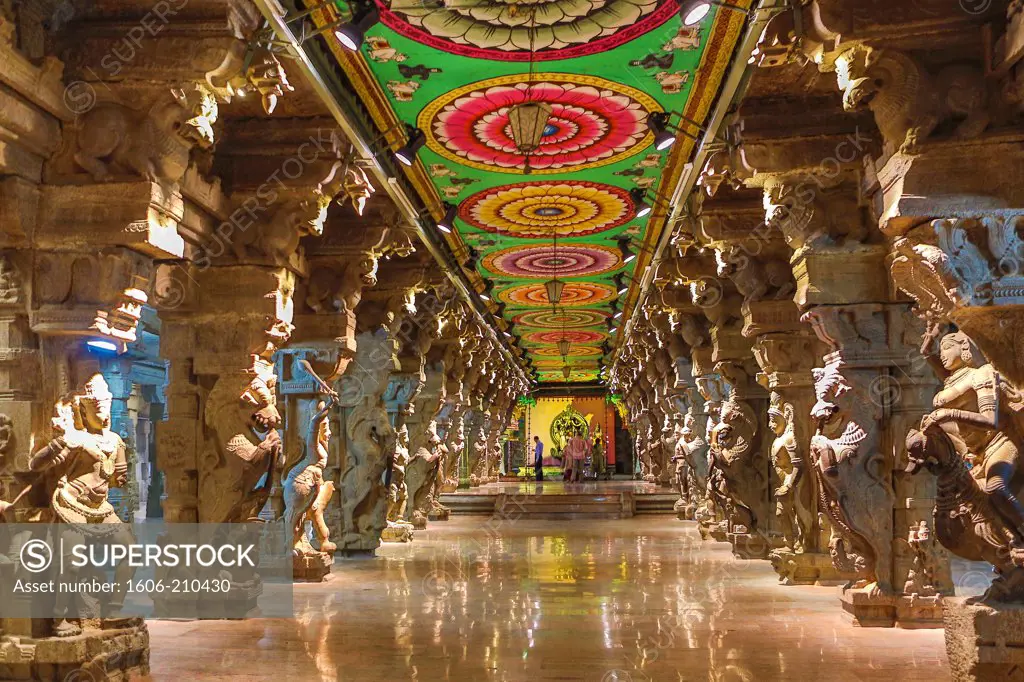 India, Tamil Nadu State Madurai City, Sri Meenakshi Temple, Thousand Pillars Hall