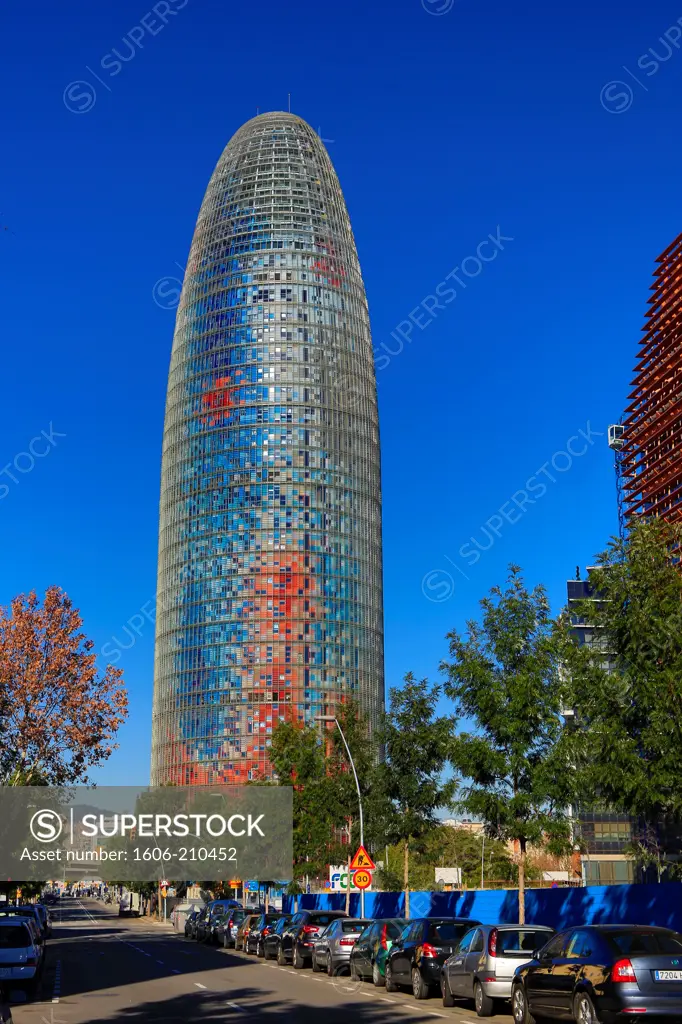 Spain, Catalunya Region, Barcelona City, Agbar Tower Bldg.