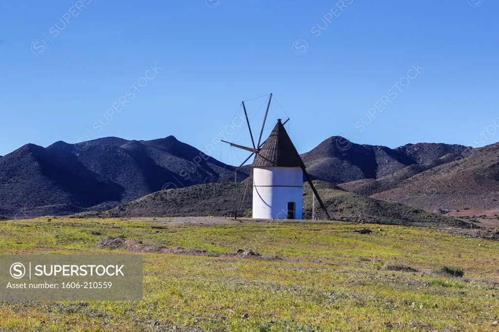 Spain, Andalucia Region, Almeria Province, Windmill