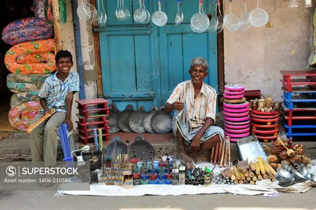 Indian street vendor in Madurai, Tamil Nadu,South India,Asia