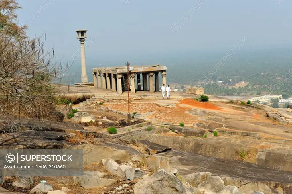 A temple of Sravanabelagola on the hilltop in the state of Karnataka,South India,Asia