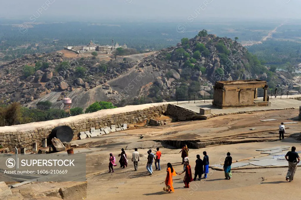 A temple of Sravanabelagola on the hilltop in the state of Karnataka,South India,Asia