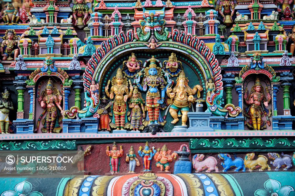 Hindu temple near Madurai, Tamil Nadu,South India,Asia