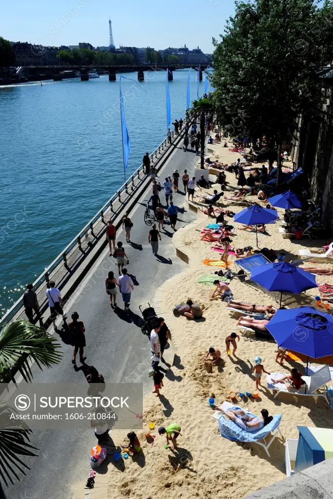 Paris Beach Paris Plages is a free summer event that transforms several spots in Paris into full-fledged beaches,France,Europe