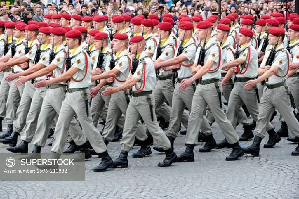 The 1 st Parachute Chasseur Regiment , Military parade for the national day in Champs Elysées,Paris,France,Europe