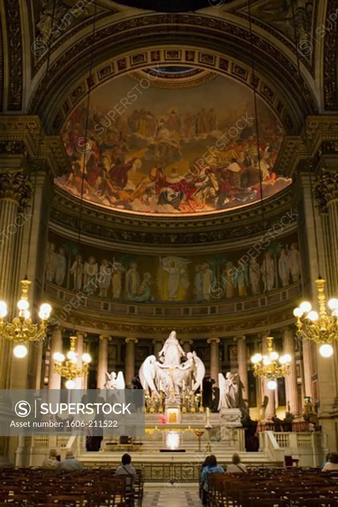 France, Paris, La Madeleine's Church, the altar.