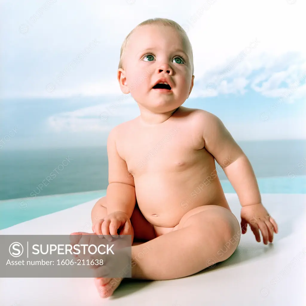 Portrait of a naked baby