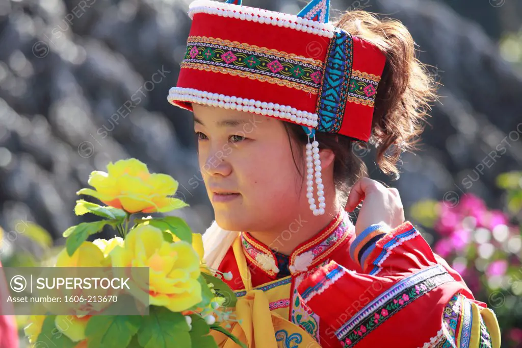Asia,China, Yunnan, Shilin, ethnic minority woman,