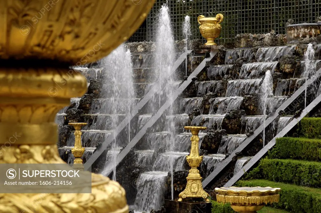 France,Versailles,Palace of Versailles. fountain of the copse of the ballroom. Park and garden of the palace of Versailles.