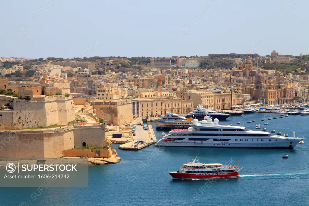 Malta, Grand Harbour, Vittoriosa, Birgu, Fort St Angelo