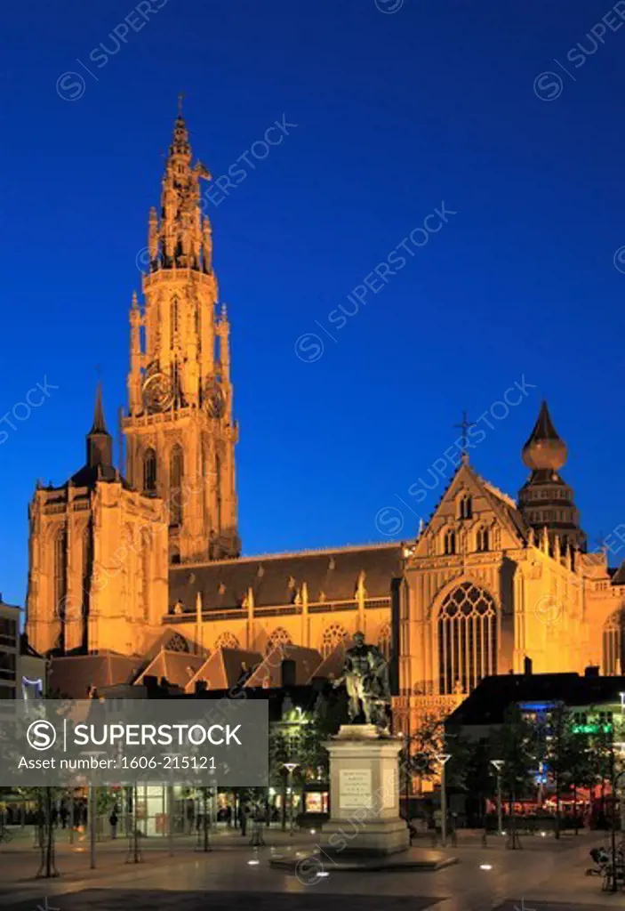 Belgium, Antwerp, Cathedral, Groenplaats.