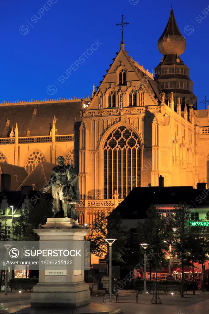 Belgium, Antwerp, Cathedral, Groenplaats, Rubens statue