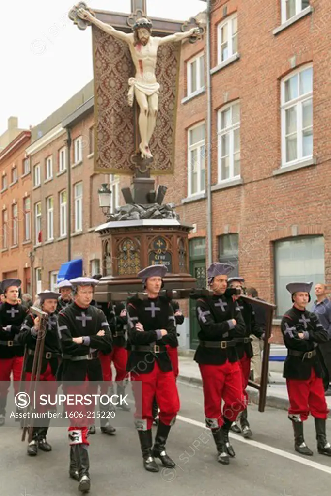 Belgium, Bruges, Procession of the Holy Blood, people,