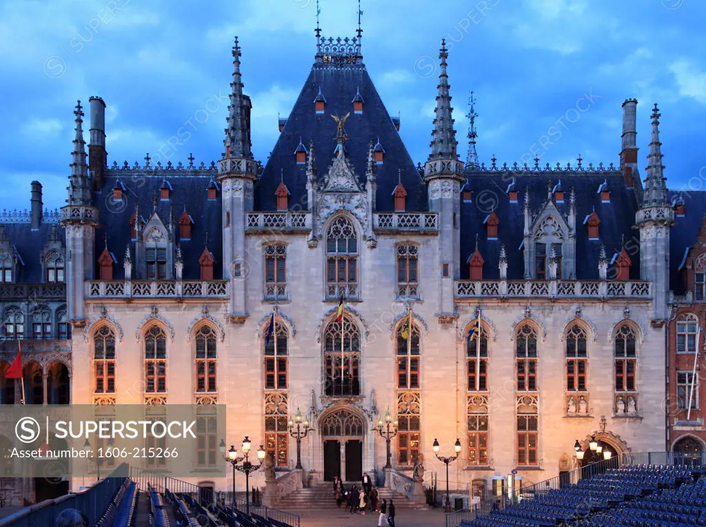 Belgium, Bruges, Markt, Main Square, Provincial Court,