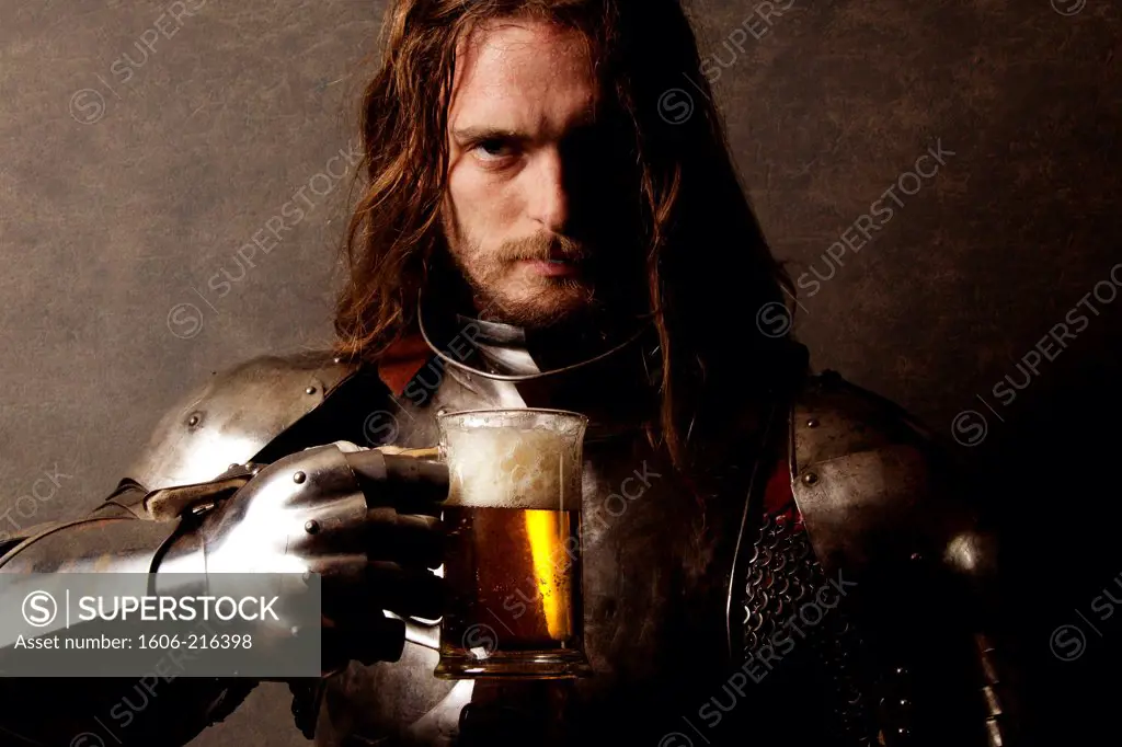 Knight with glass of Beer