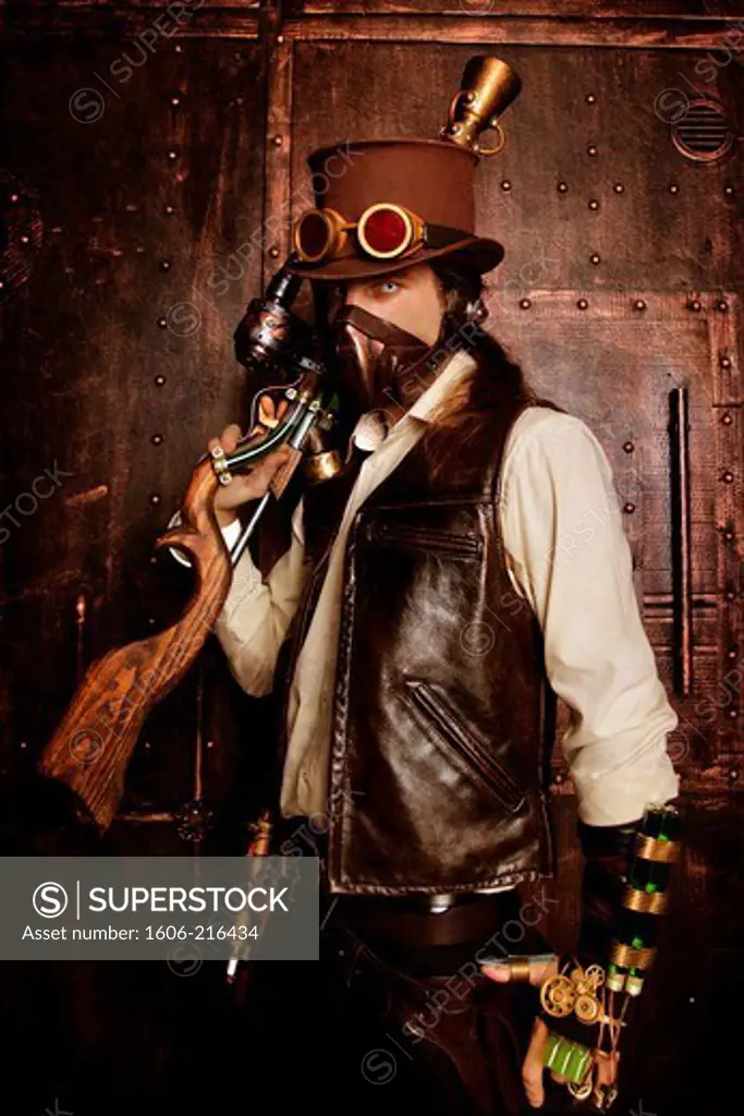 Man in Steampunk style