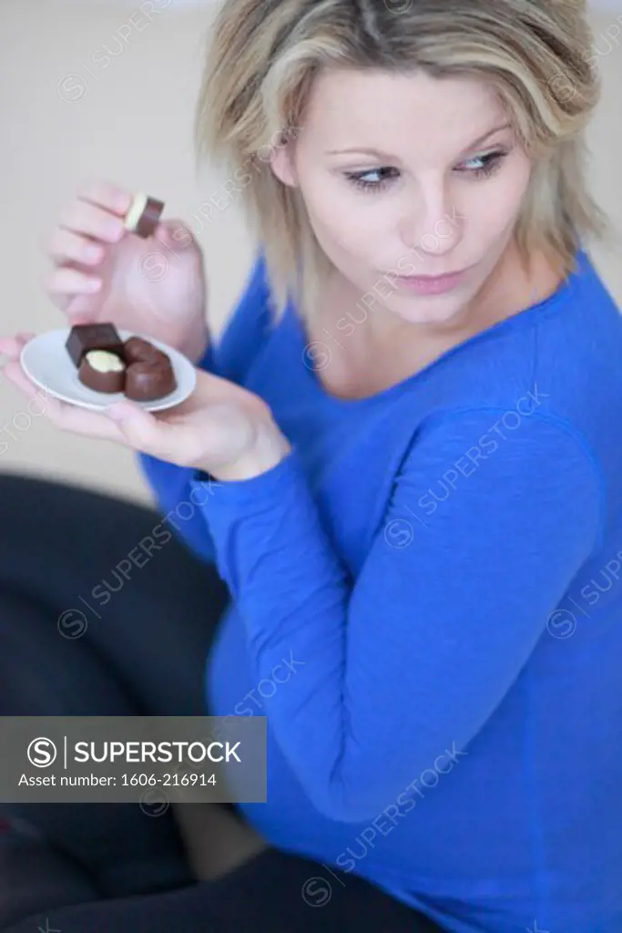 France, pregnant woman and chocolate.